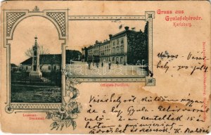 1900 Gyulafehérvár, Karlsburg, Alba Iulia; Losenau Denkmal, Offiziers-Pavillon. Bernhard Weiss / Losenau szobor...