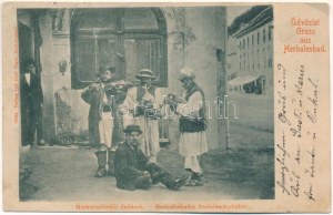 1900 Herkulesfürdő, Baile Herculane; Herkulesfürdői dudások, erdélyi folklór. Emil Jäger kiadása ...