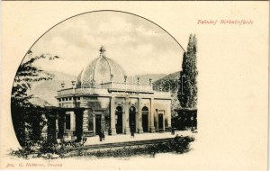Herkulesfürdő, Baile Herculane; vasútállomás. G. Hutterer 309. (Orsova) / Bahnhof / railway station (fl...