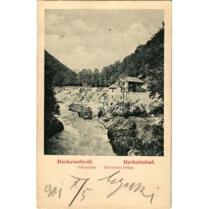 1901 Herkulesfürdő, Baile Herculane; Villanytelep / Electrische Anlage / electric power plant...