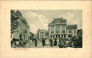 1911 Kézdivásárhely, Targu Secuiesc; Fő tér, Városi Vigadó szálloda, piac, Szabó János üzlete. W.L. Bp. 6881. 1910-13. ...