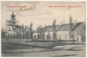 Kisjenő, Chisineu-Cris; Római katolikus templom (tatarozás alatt) és főhercegi lak. Kaufmann Manó és Társa kiadása ...