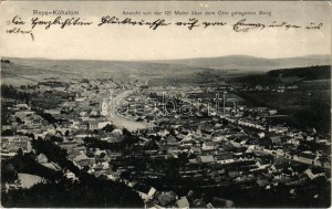 1912 Kőhalom, Reps, Rupea, Cohalm; Ansicht von der 121 Meter über dem Orte gelegenen Burg / látkép a várból ...