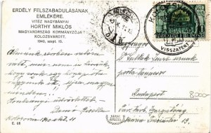 1940 Kolozsvár, Cluj; bevonulás, Horthy Miklós Magyarország kormányzója / entry of the Hungarian troops, Regent Horthy ...