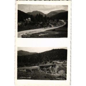 1942 Kovászna, Covasna; Tündérvölgy, Horgász hídja. Hadnagy Bazár / valley, bridge...