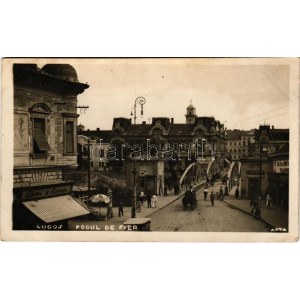 1934 Lugos, Lugoj; Podul de Fier, Türkl &amp; Comp., Hala de Marfa / Vashíd, üzletek, automobil / bridge, shop...