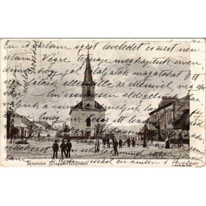 1904 Magyarlápos, Oláhlápos, Targu Lapus; Római katolikus templom. F. Schöler kiadása / Catholic church (kopott sarkak ...
