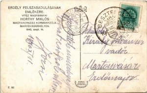 1940 Marosvásárhely, Targu Mures; bevonulás, vitéz Nagybányai Horthy Miklós kormányzó / entry of the Hungarian troops...
