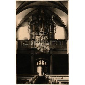 1940 Nagydisznód, Heltau, Cisnadie; Evangélikus templom belső, orgona / Lutheran church interior, organ. photo (EK...