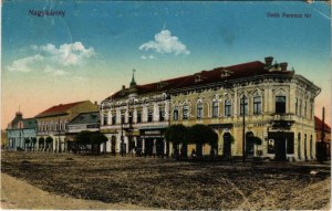 1916 Nagykároly, Carei; Deák Ferenc tér, Pucser Károly, Klein József, Janitzky Albert, Rubletzky Ignác, Kovács György...