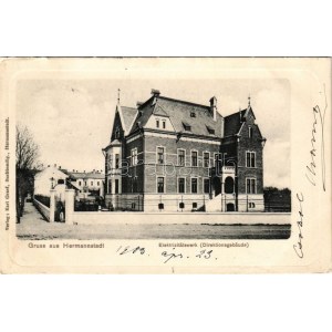 1903 Nagyszeben, Hermannstadt, Sibiu; Elektrizitätswerk (Direktionsgebäude) / Villamosmű igazgatósági épülete...