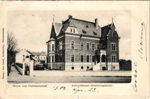 1903 Nagyszeben, Hermannstadt, Sibiu; Elektrizitätswerk (Direktionsgebäude) / Villamosmű igazgatósági épülete...