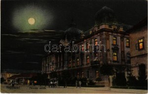Nagyvárad, Oradea; Pénzügyi palota este holdfényben / financial palace at night in moonlight (Rb...