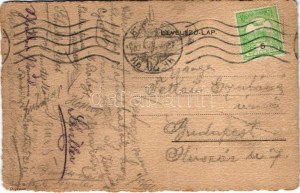 1914 Orsova, Kazán-szoros. Kézzel festett művészlap / Cazane / gorge, hand-painted art postcard s: Makay (EK...