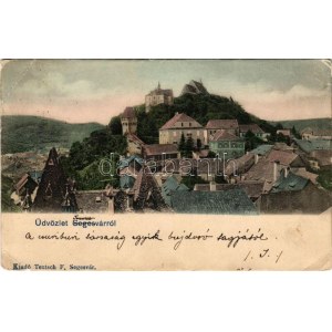 1904 Segesvár, Schässburg, Sighisoara; látkép. Teutsch F. kiadása. A képeslap címzettje Szádeczky Lajos egyetemi tanár ...