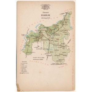Szabolcs vármegye térképe. Károlyi Gy. kiadása / map of Szabolcs county (r)