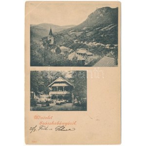 1899 Szászkabánya, Németszászka, Sasca Montana; látkép, étterem / general view, restaurant (EM...