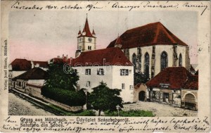 1904 Szászsebes, Mühlbach, Sebes; Evang. Kirche. Verlag A. Gross / evangélikus templom...
