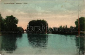 1912 Szászsebes, Mühlbach, Sebesul Sasesc, Sebes; Városliget, tó. A. Gross kiadása / park, lake (EK...