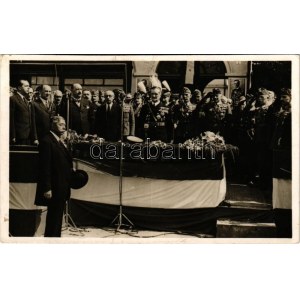 1940 Szatmárnémeti, Satu Mare; bevonulás, vitéz Nagybányai Horthy Miklós Magyarország kormányzója, Teleki Pál...