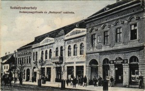 1916 Székelyudvarhely, Odorheiu Secuiesc; Dohány nagytőzsde és Budapest szálloda. Sterba Ödön kiadása ...