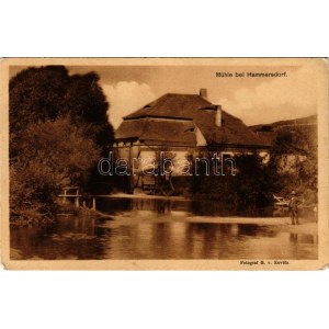 1918 Szenterzsébet, Hammersdorf, Gusterita (Nagyszeben, Sibiu); Mühle / vízimalom. H. Zeidner kiadása. Fotograf G. v...
