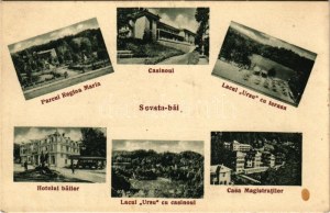 Szováta-fürdő, Sovata bai; Parcul Regina Maria, Casinoul, Hotelul Bailor, Lacul Ursu cu terasa, Casa Magistratilor ...