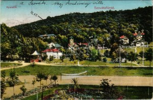 1911 Szovátafürdő, Baile Sovata; Nyaralók. Schuster Emil kiadása / villas (ázott sarkak / wet corners...