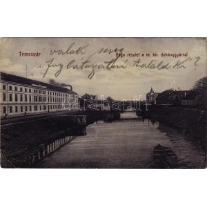 1909 Temesvár, Timisoara; Béga részlet, M. kir. dohánygyár. W.L. 146. / Bega riverside with tobacco factory (EK...
