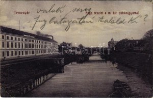 1909 Temesvár, Timisoara; Béga részlet, M. kir. dohánygyár. W.L. 146. / Bega riverside with tobacco factory (EK...