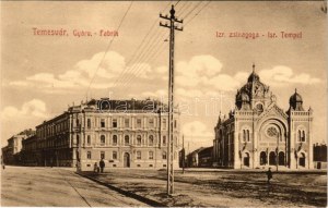 Temesvár, Timisoara; Gyárváros, izraelita templom, zsinagóga / Fabrik, Isr. Tempel / synagogue