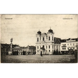 Temesvár, Timisoara; Losonczy tér, templom / square, church (felületi kopás / worn surface)
