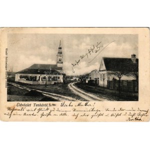 1905 Tenke, Tinca; Református templom. Schlesinger Károly kiadása / Calvinist church (kopott sarkak / worn corners...