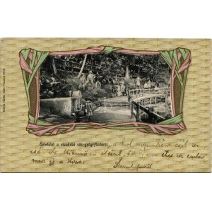 Vízakna, Salzburg, Ocna Sibiului; sós-gyógyfürdő. Takáts Jenő kiadása, szecessziós litho keret / spa...
