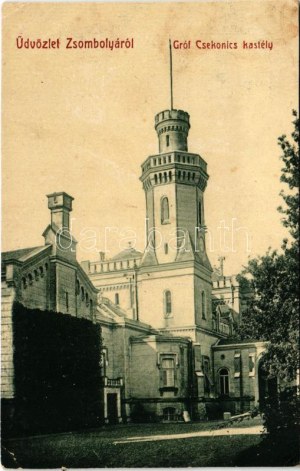 1912 Zsombolya, Hatzfeld, Jimbolia; Gróf Csekonics kastély. W.L. Bp. 1988. / castle (EB)