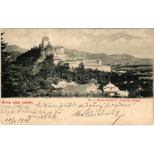 1901 Árvaváralja, Árva-Váralja, Oravsky Podzámok; Árva vára délről. Sochán P. 41. sz. ...