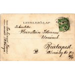 1909 Besztercebánya, Banská Bystrica; Bethlen Gábor utca, Hungária kávéház, üzletek / street view, café, shops (ázott ...