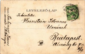 1909 Besztercebánya, Banská Bystrica; Bethlen Gábor utca, Hungária kávéház, üzletek / street view, café, shops (ázott ...