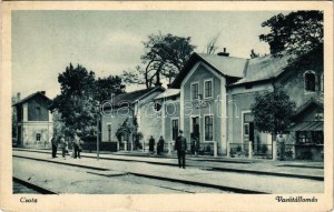 Csata, Cata; vasútállomás. Vass Benedekné kiadása / railway station (ragasztónyom / glue marks...