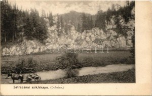 Dobsina, Dobschau; Skalná brána (Ztratená) / Sztracenai sziklakapu / Felsentor / rock gate, automobile (EK...