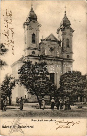 Galánta, Római katolikus templom. Első Galántai Könyvnyomda kiadása / Catholic church (kis szakadás / small tear...