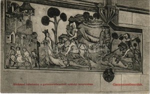 1917 Garamszentbenedek, Sankt Benedikt, Sväty Benadik, Hronsky Benadik; Középkori falfestmény az apátsági templomban ...