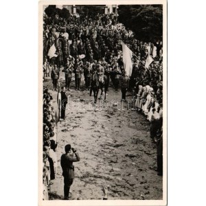 1938 Ipolyság, Sahy; bevonulás, Felvidék felszabadulásának első örömünnepe / entry of the Hungarian troops + ...