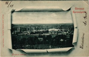 1900 Ipolyság, Sahy; látkép. Kanyó Antal kiadása / general view. Art Nouveau (EB)
