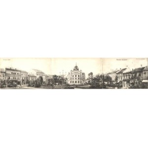 1905 Kasa, Kosice; Fő utca, színház, Dohány és szivarbolt, Szőnyeg és függöny raktár, Kluzsinszky K., Putankó Mihály...