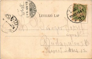1904 Kassa, Kosice; A királyi ítélőtábla homlokzatán lévő szoborcsoport, készítette Balló Ferenc...