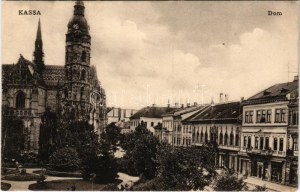 1908 Kassa, Kosice; Dom / dóm, Kluzsinszky üzlete / cathedral, shops (EK)