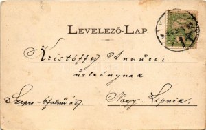 1902 Kassa, Kosice; Görögkatolikus templom a Domonkos térrel és a Rákóczi körút részletétel. László Béla kiadása ...
