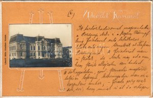 1901 Kassa, Kosice; Múzeum. Ragasztott fotó, szecessziós keretben. László Béla kiadása / museum...