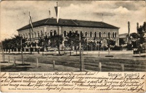 1903 Kassa, Kosice; Rákóczi ereklyekiállítási palota zászlókkal. Nyulászi Béla kiadása / palace of the Rákóczi...